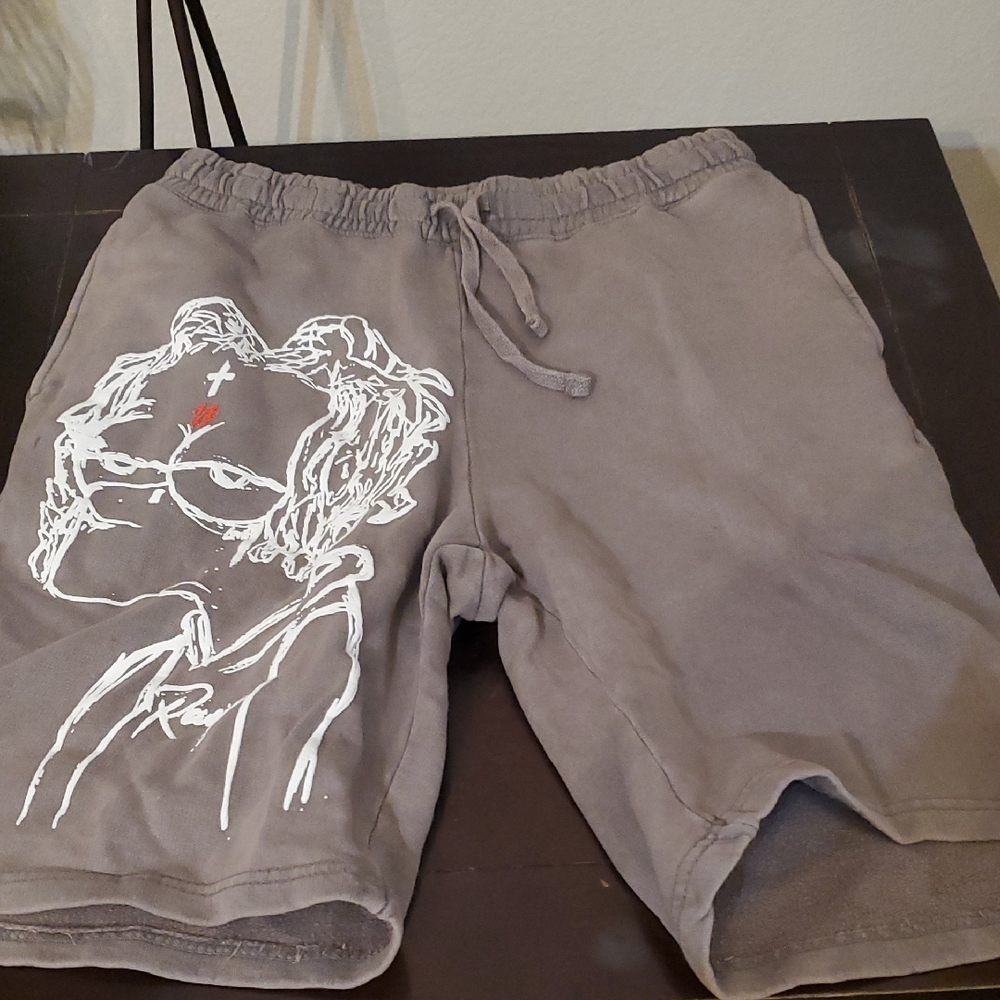Source Unknown Gray Graphic Jogger Shorts